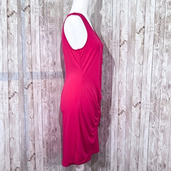 Women's New York & Company Dress | Sleeveless | Midi | Size Medium | Wrap | Pink - Picture 3 of 16